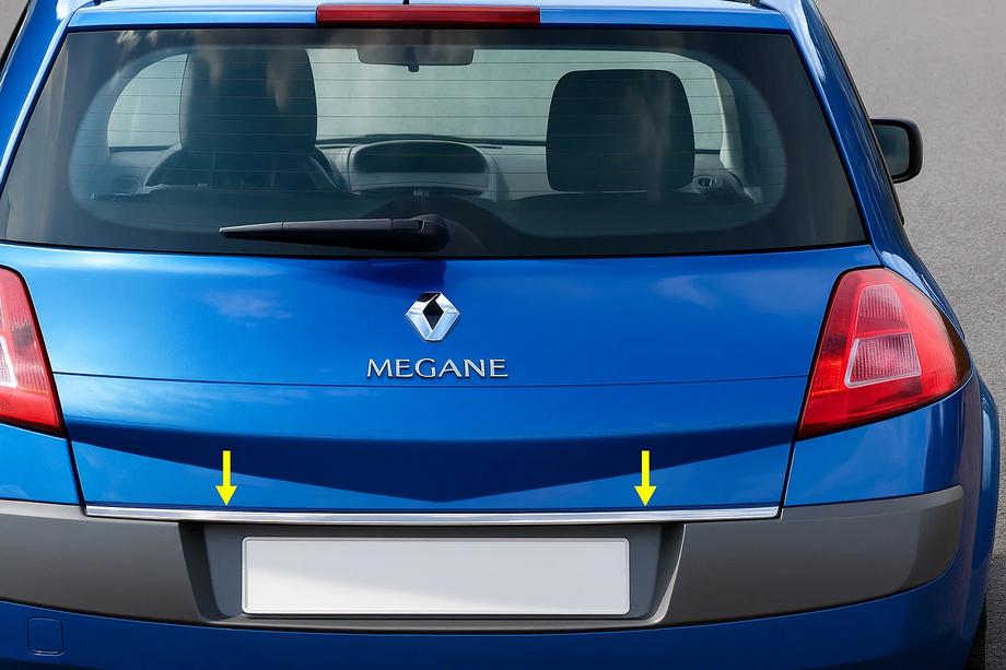 Renault Megane II 2004–2009 Kromlist till baklucka (rostfritt stål) SD, Carmos - turkiskt stål Image