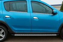 Renault Sandero 2007–2013 Yttre fönsterlister (4 st, rostfritt) OmsaLine – italienskt rostfritt stål foto 1