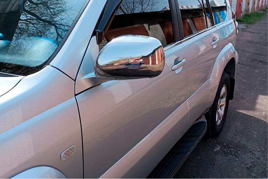 Toyota Land Cruiser Prado 120 2002–2009 Spegelkåpor (2 st, rostfritt stål) OmsaLine – italienskt rostfritt stål Foto 4