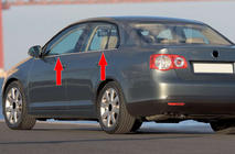 Volkswagen Jetta 2006–2011 Yttre fönsterlister (4 st, rostfritt stål) Carmos - turkiskt stål foto 1