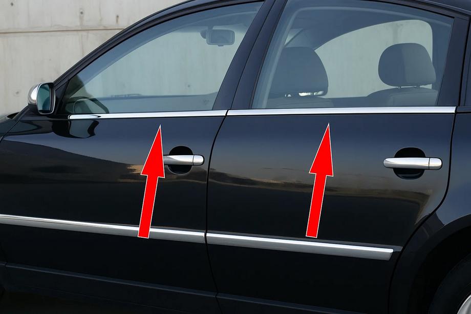 Volkswagen Passat B5 1997–2005 Yttre fönsterlister (4 st, rostfritt stål) Image