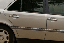 Mercedes C-class W202 1993–2001 Dörrhandtagskåpor (4 st, rostfritt stål) foto 2