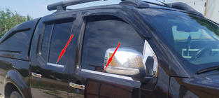 Nissan Navara 2006–2015 Yttre fönsterlister (4 st, rostfritt) foto 4