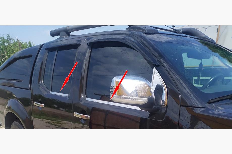 Nissan Navara 2006–2015 Yttre fönsterlister (4 st, rostfritt) OmsaLine – italienskt rostfritt stål Foto 4