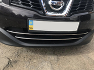 Nissan Qashqai 2010–2014 Lister till nedre grill (2 st, rostfritt stål) foto 1