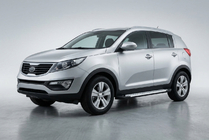 Kia Sportage 2010–2015 Sidosteg Allmond Grey (2 st, aluminium) foto 1