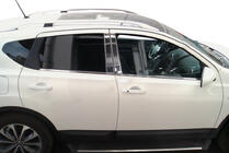Nissan Qashqai 2010–2014 Kromade dörrstolpslister (4 st, rostfritt stål) +2, OmsaLine - italienskt rostfritt stål foto 2