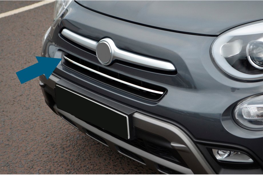 Fiat 500X 2014–2024 Skyddslist för främre stötfångare (rostfritt stål) Image