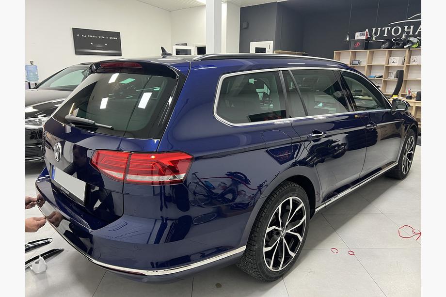 Volkswagen Passat B8 2015–2023 Rostfri lastskyddslist för bakre stötfångarkant SD/SW (3 st) Foto 4