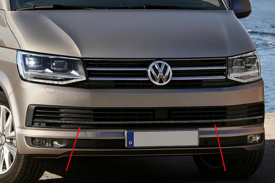 Volkswagen T6 2015–2024 Kolfiberlister till stötfångargaller 2015-2019 (3 st, kolfiber) Image