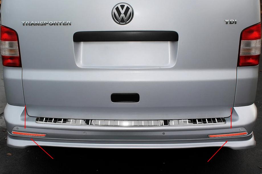Volkswagen T6 2015–2024 Kåpor till bakre reflexer (2 st, rostfritt stål) Image