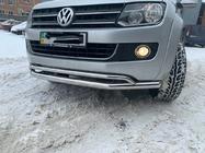 Volkswagen Amarok 2010–2022 Främre dubbelt frontskydd Vegas 2010-2016 (rostfritt stål) foto 5