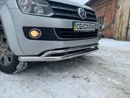 Volkswagen Amarok 2010–2022 Främre dubbelt frontskydd Vegas 2010-2016 (rostfritt stål) foto 7