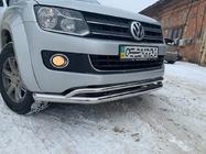 Volkswagen Amarok 2010–2022 Främre dubbelt frontskydd Vegas 2010-2016 (rostfritt stål) foto 8