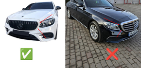 Mercedes E-klass W213 2016–2023 Främre grill Diamond Black (för Avantgarde/AMG-Line/E43 AMG/E53 AMG 2016-2020) foto 5