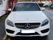 Mercedes C-class W205 2014–2021 Framgrill Diamond Silver (för Avantgarde/AMG-Line/C43 AMG) 2018+, med kamera foto 17