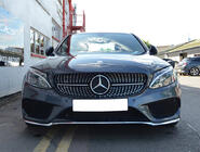 Mercedes C-class W205 2014–2021 Framgrill Diamond Silver (för Avantgarde/AMG-Line/C43 AMG) 2018+, med kamera foto 19