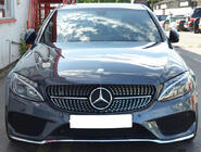 Mercedes C-class W205 2014–2021 Framgrill Diamond Silver (för Avantgarde/AMG-Line/C43 AMG) 2018+, med kamera foto 20