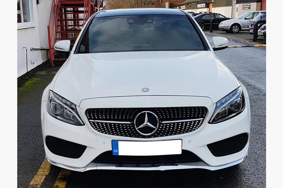 Mercedes C-class W205 2014–2021 Framgrill Diamond Silver (för Avantgarde/AMG-Line/C43 AMG) Foto 17