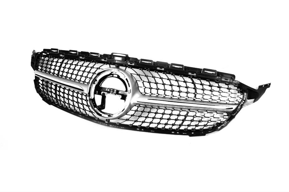 Mercedes C-class W205 2014–2021 Framgrill Diamond Silver (för Avantgarde/AMG-Line/C43 AMG) Foto 13