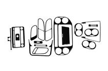 Volkswagen Tiguan 2007–2016 Instrumentpanelslister (2011-2015) Aluminium foto 3