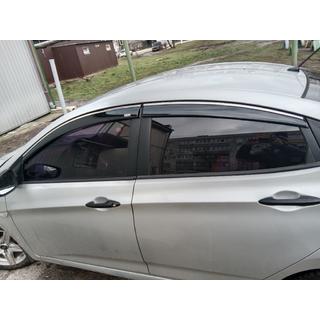 Vindavvisare för sidorutor med kromlist SD (4 st, Niken) Hyundai Accent 2011–2017 foto 1