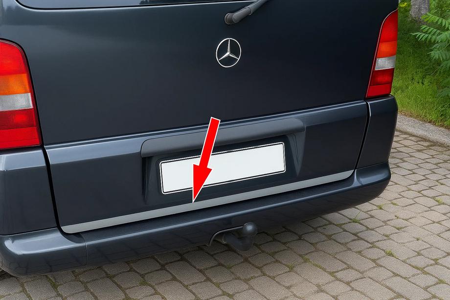 Mercedes Vito W638 1996–2003 Kantlist för bagagelucka (rostfritt stål) Image