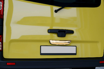 Opel Vivaro 2001–2015 Kromlist ovanför registreringsskylten (nedre, rostfri) Utan text, OmsaLine – italienskt rostfritt stål foto 1