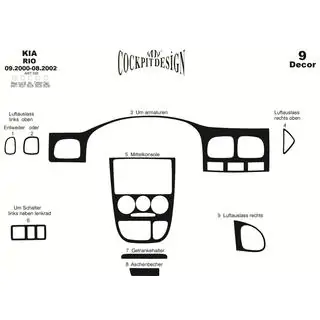 Instrumentpanelsöverdrag (2000-2002) Kia Rio 2000–2005 foto 3