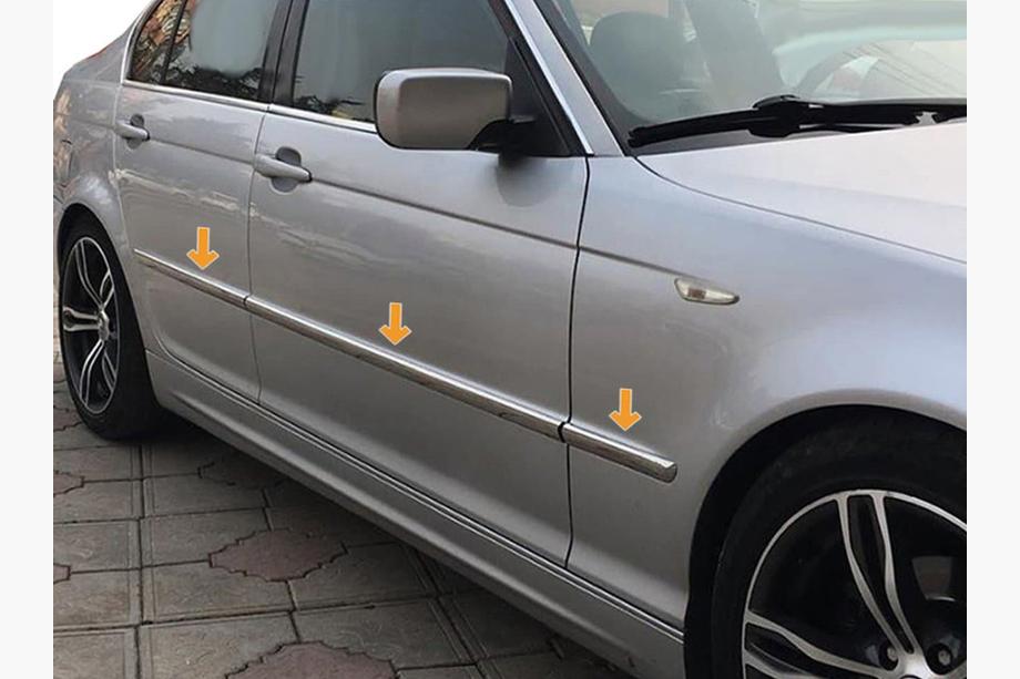 BMW 3-serie E46 1998–2006 Kromlist till dörrlist (rostfritt stål) Image