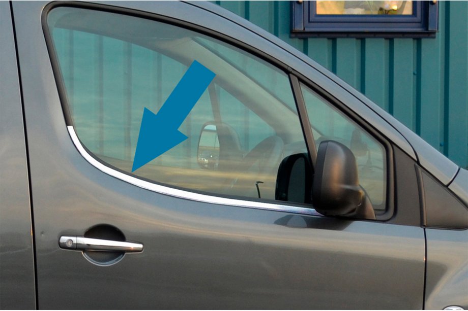 Citroen Berlingo 2008–2018 Kromlist runt dörrfönster (rostfritt stål) Image