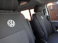 Volkswagen T5 2010–2015 Sätesöverdrag (konstläder↗tyg, Premium) Komplett sats ↗ framsäten (2↗1) foto 9