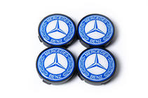 Mercedes-Benz Navkåpor till fälg 55,5 mm/57 mm utan ring (4 st, blå) foto 2