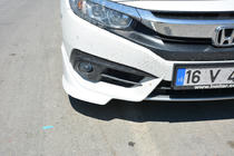 Honda Civic Sedan X 2016–2021 Hörnspoilrar till främre stötfångare (för lackering) foto 1
