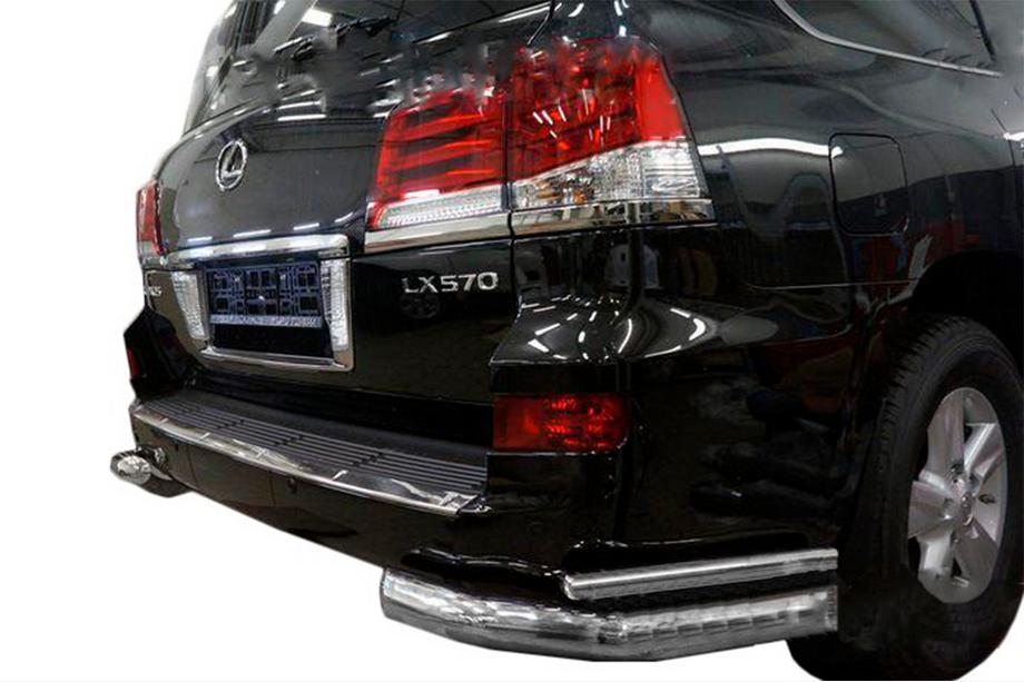Lexus LX570/450d 2008–2022 Bakre dubbla hörnskydd (rostfritt) Image