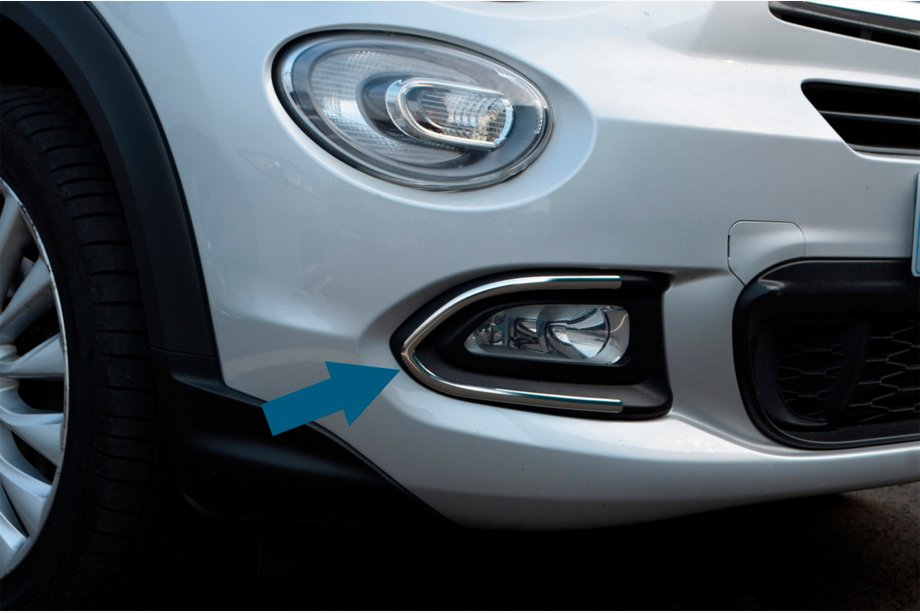 Fiat 500X 2014–2024 Dimljusramar (rostfritt stål) Image