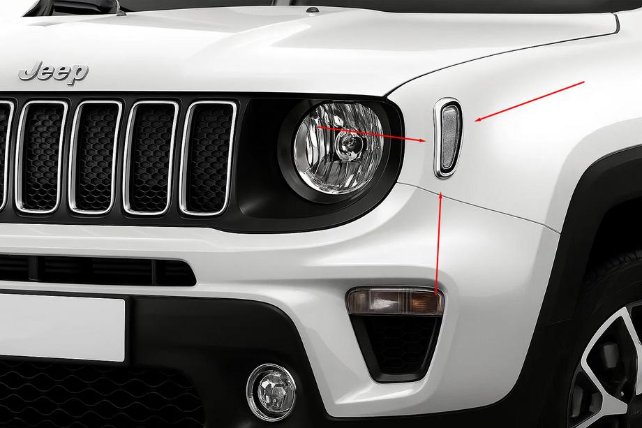 Jeep Renegade 2014– Kromkåpor för sidoblinkers (2 st, rostfritt stål) Image