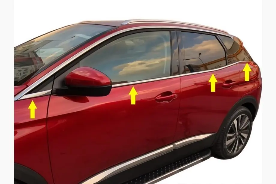 Peugeot 3008 2016–2023 Nedre fönsterlister (8 st, rostfritt stål) Image