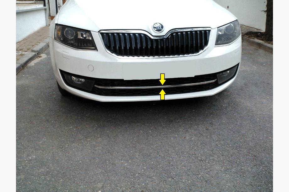 Skoda Octavia III A7 2013–2019 Skyddslist till främre stötfångare 13-17 (rostfritt stål) OmsaLine – italienskt rostfritt stål Image