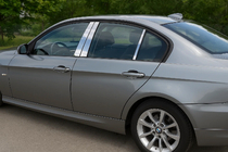 BMW 3-serie E90/E91 2005–2011 Dörrstolpskåpor i rostfritt stål foto 1