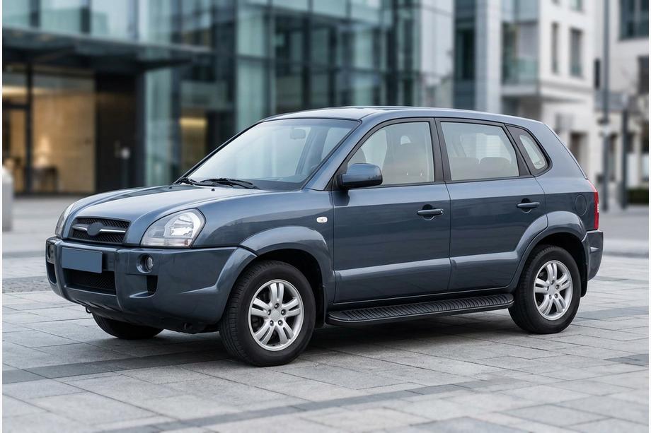 Hyundai Tucson JM 2004– Sidosteg Tayga Black (2 st, aluminium) Image