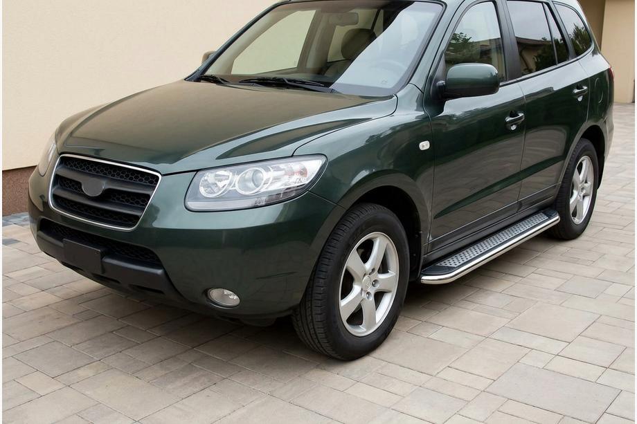 Hyundai Santa Fe 2 2006–2012 Sidosteg Maydos V2 (2 st, aluminium/rostfritt stål) Image