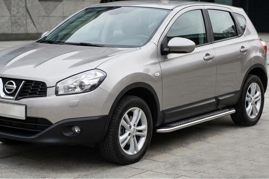 Nissan Qashqai 2010–2014 Sidosteg Maydos V2 (2 st, aluminium/rostfritt stål) Lång hjulbas Image