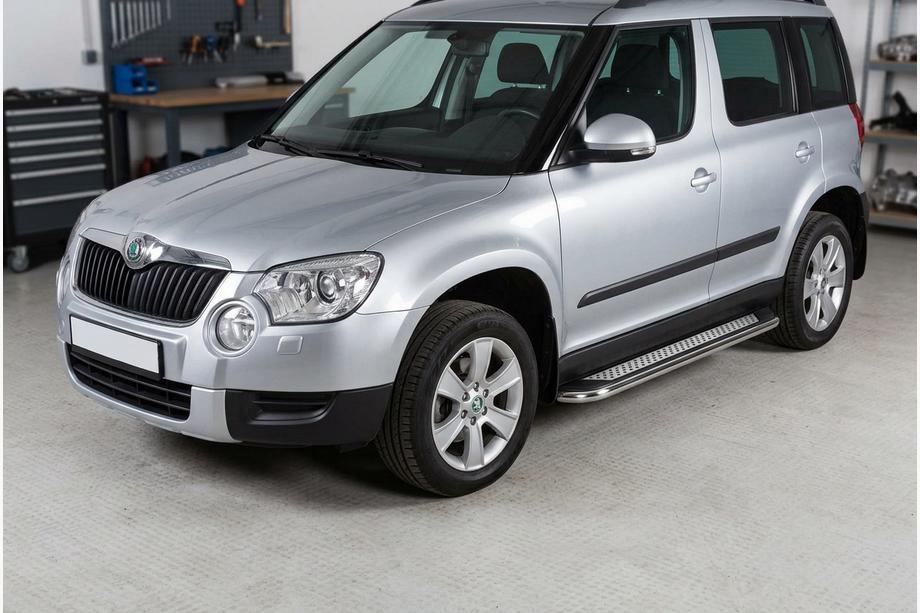 Skoda Yeti 2009–2017 Sidosteg Maydos V2 (2 st, aluminium/rostfritt stål) Image