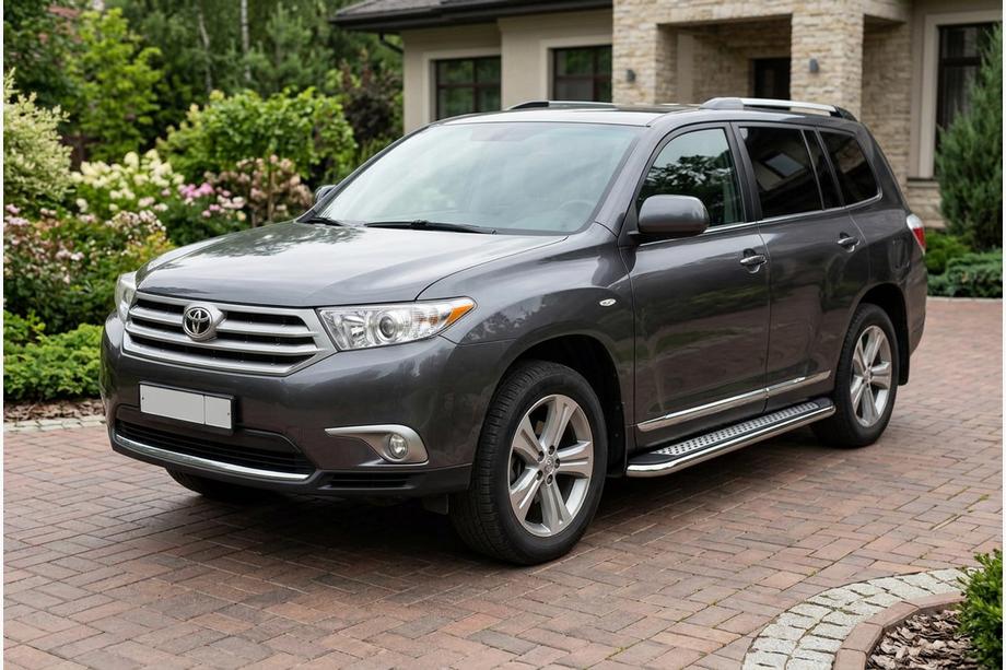 Toyota Highlander 2008–2013 Sidosteg Maydos V2 (2 st, aluminium/rostfritt stål) Image