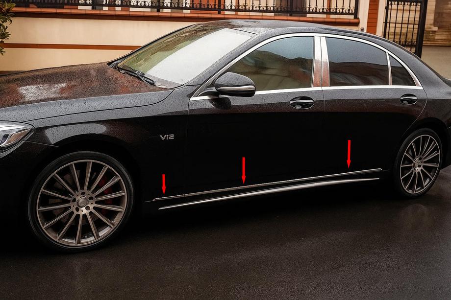 Mercedes S-class W222 2013–2022 Listkåpor V1 (6 st, rostfritt stål) Image