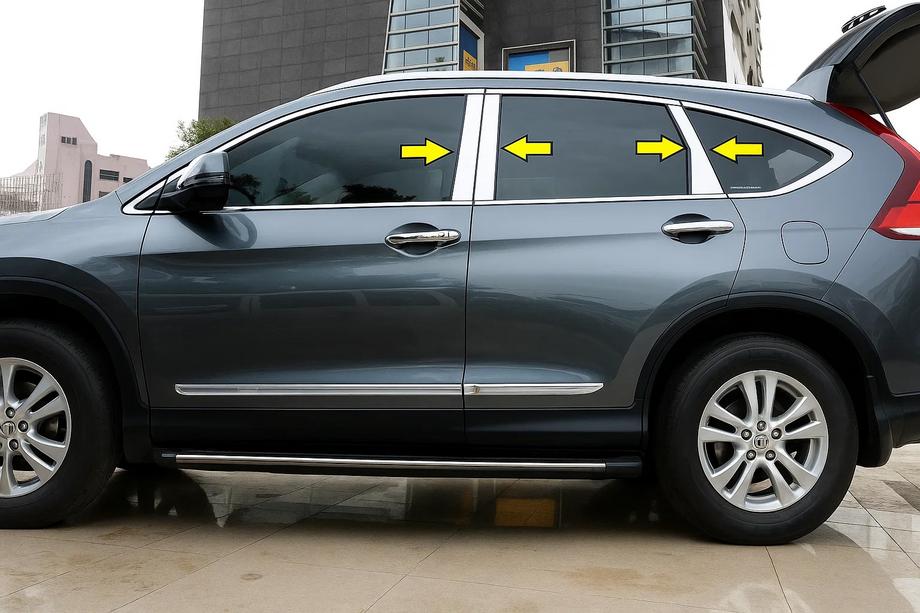 Honda CRV 2012–2016 Dörrstolpslister (6 st, rostfritt) Image