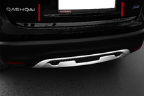 Nissan Qashqai 2014–2021 Bagageluckans kantlist Svart krom (rostfritt stål) foto 1