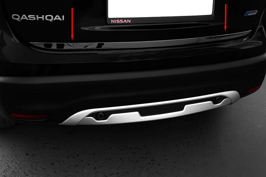 Nissan Qashqai 2014–2021 Bagageluckans kantlist Svart krom (rostfritt stål) Image