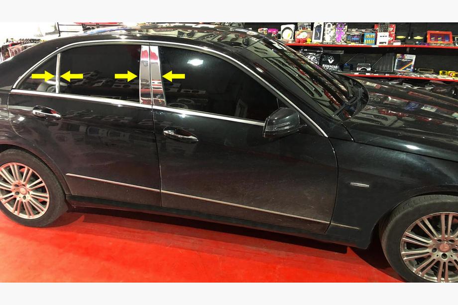 Mercedes E-сlass W212 2009–2016 Lister för dörrstolpar (6 st, rostfritt stål) Image